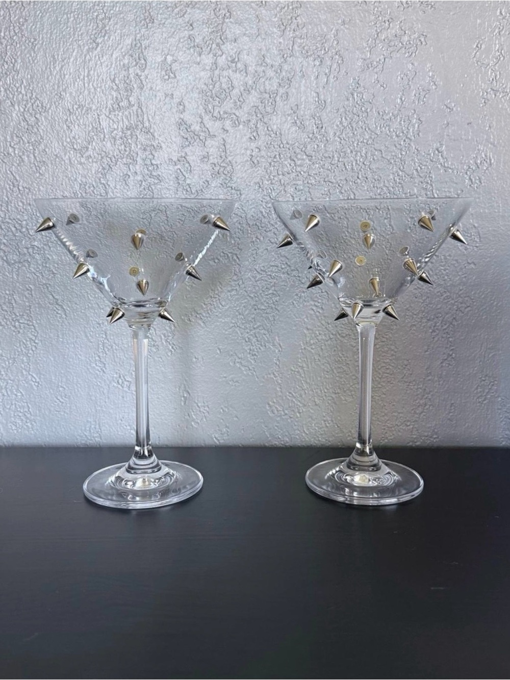 Set of 2 Spiked Martini Glasses